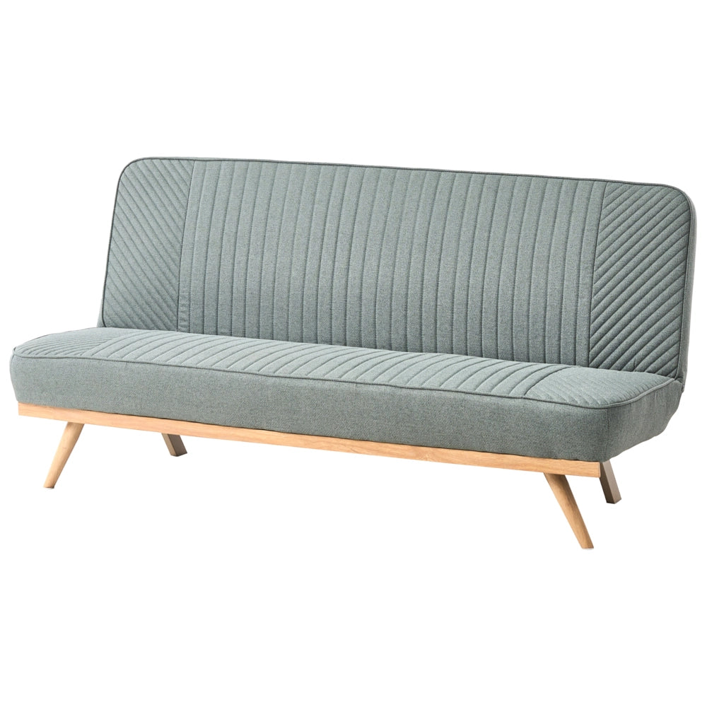 Divano letto Verde Rivestimento in tessuto Gambe in metallo 2 posti Seduta con schienale imbottito Design moderno Senza braccioli