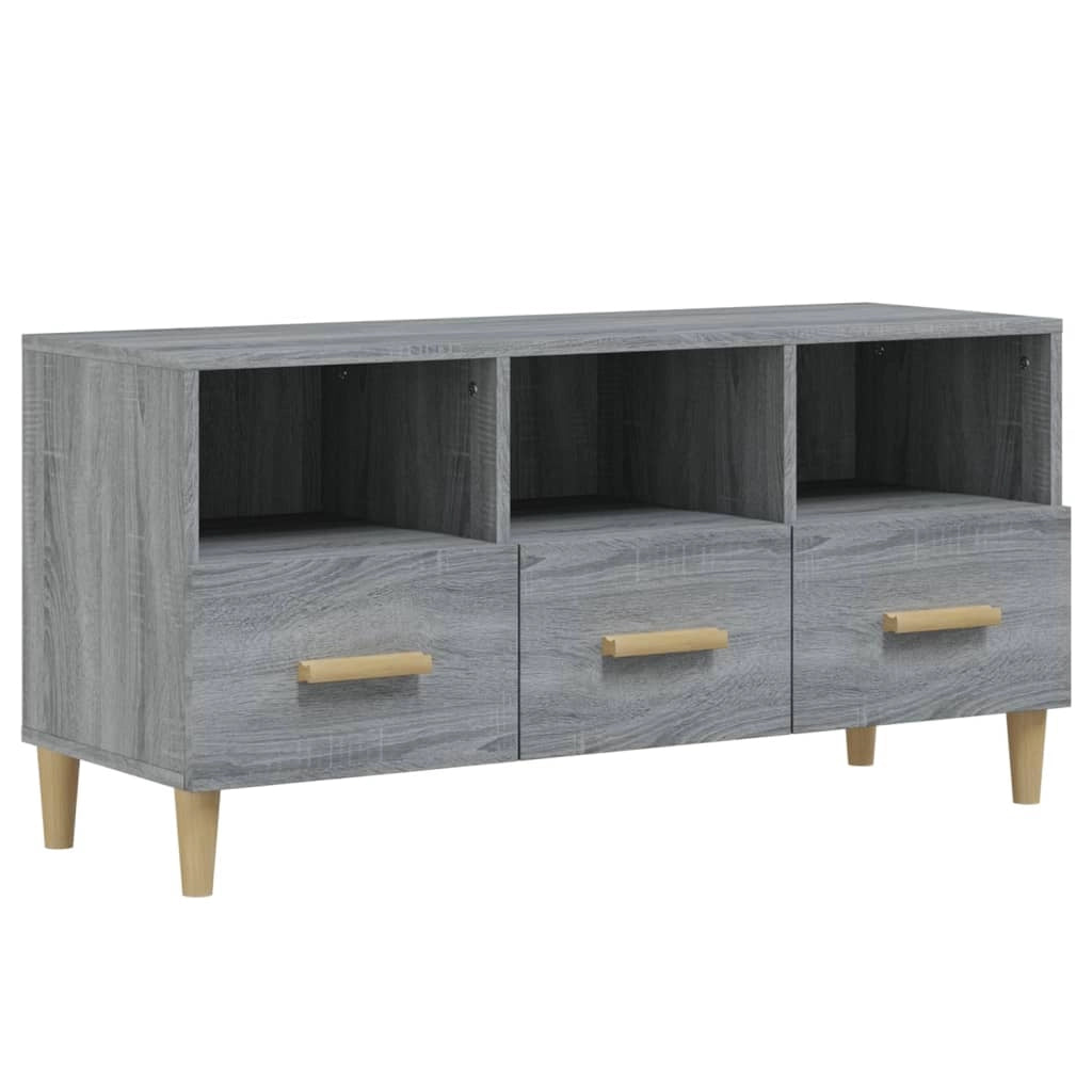 Mobile TV multimediale mensola TV credenza TV sala da pranzo soggiorno camera da letto Sonoma 102 x 36 x 50 cm legno ingegnerizzato grigio 02_0028361