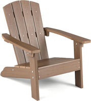 Sedia Adirondack per Bambini, Poltrona da Giardino in Plastica Resistente alle Intemperie con Schienale a Doghe Inclinato, Sedia Adirondack per Patio e Balcone, Portata 75 kg (Marrone)