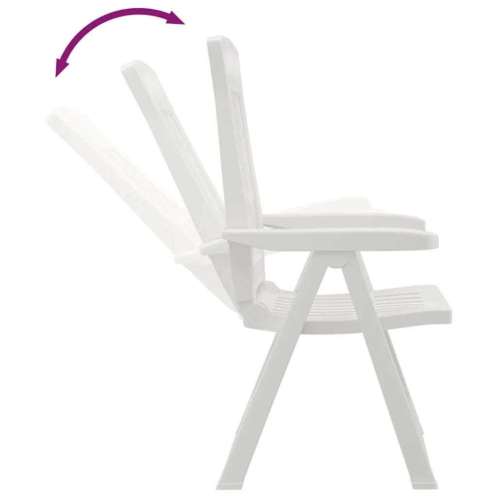 Sedie Reclinabili da Giardino 2 pz Bianche in PP 364710