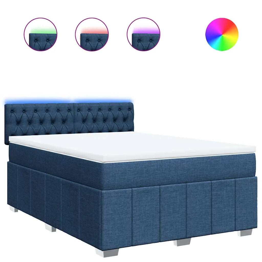 Giroletto a Molle con Materasso Blu 140x190 cm in Tessuto 3289376