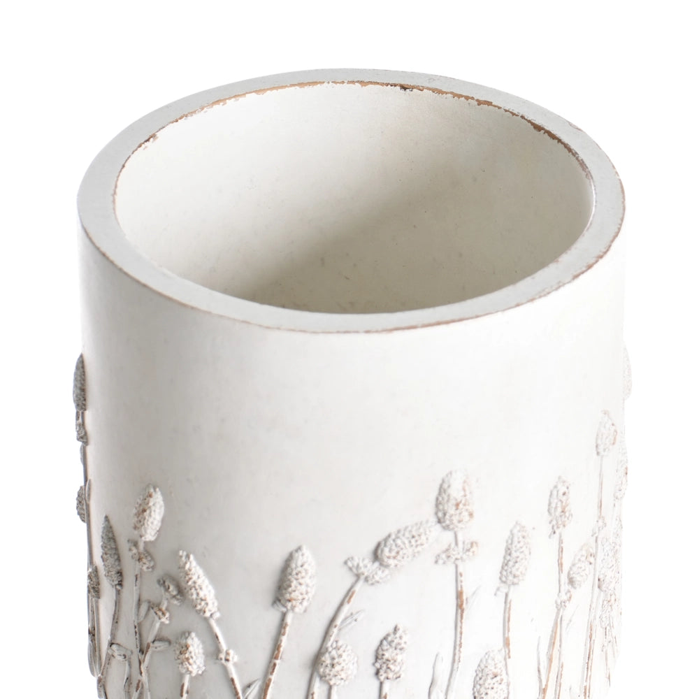 Vaso per piante bianco sporco MgO in stile vintage e anticato per interni e per esterni
