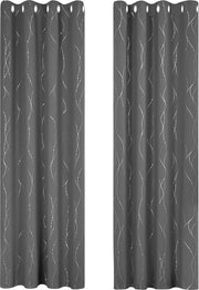 2 Pezzi Tende a Sfondamento Nero con Orecchioni 140x245cm con Trama Pronta Tende Opaque Solide per Redurre Rumore e Calore per Camera da Letto Grigio chiaro