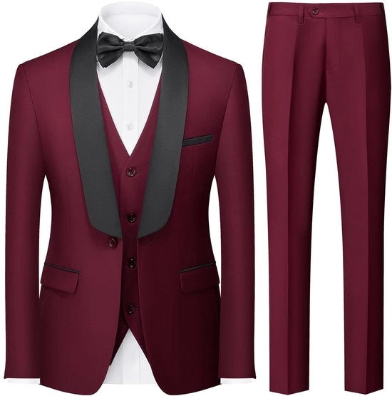 Abbigliamento Uomo 3-delig Slim Fit - Blazer/Vestito - Pantaloni - Poliestere/Vicosa - Casual/Business - Resistente alle Crepe/Facile da Pulire - Abito da Uomo