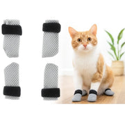 Antislip zoccoli per gatti – Taglia M – Poliester traspirante con imbottitura in schiuma – Leggero e elastico – Per stagioni fredde e protezione interna – Grigio – Set da 4