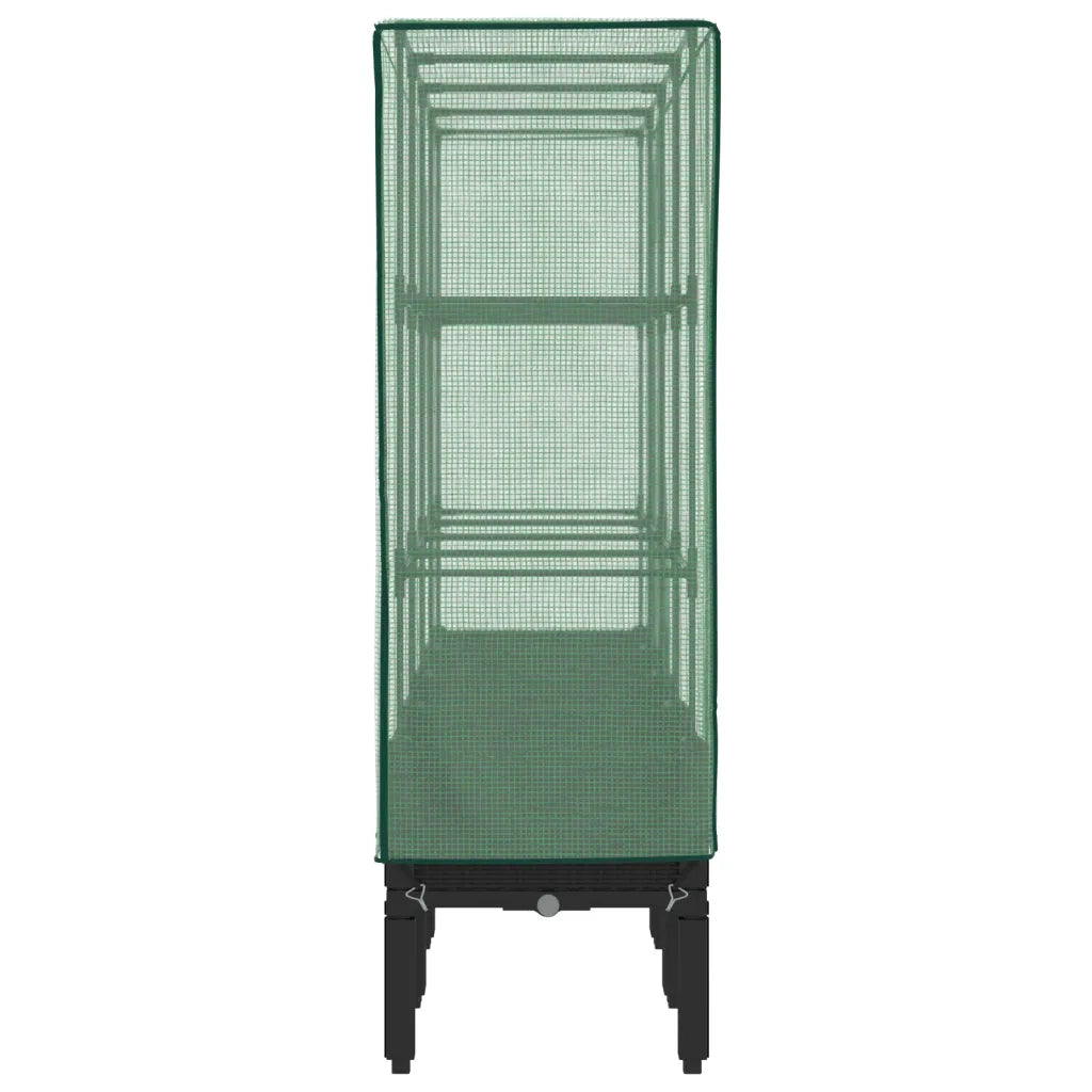 Fioriere | Cassetta per fiori | Letto Rialzato con Copertura Serra Effetto Rattan 160x40x140 cm