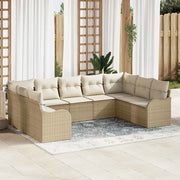 Set Divano da Giardino 9 pcs Beige e bianco polyrattan 3354530