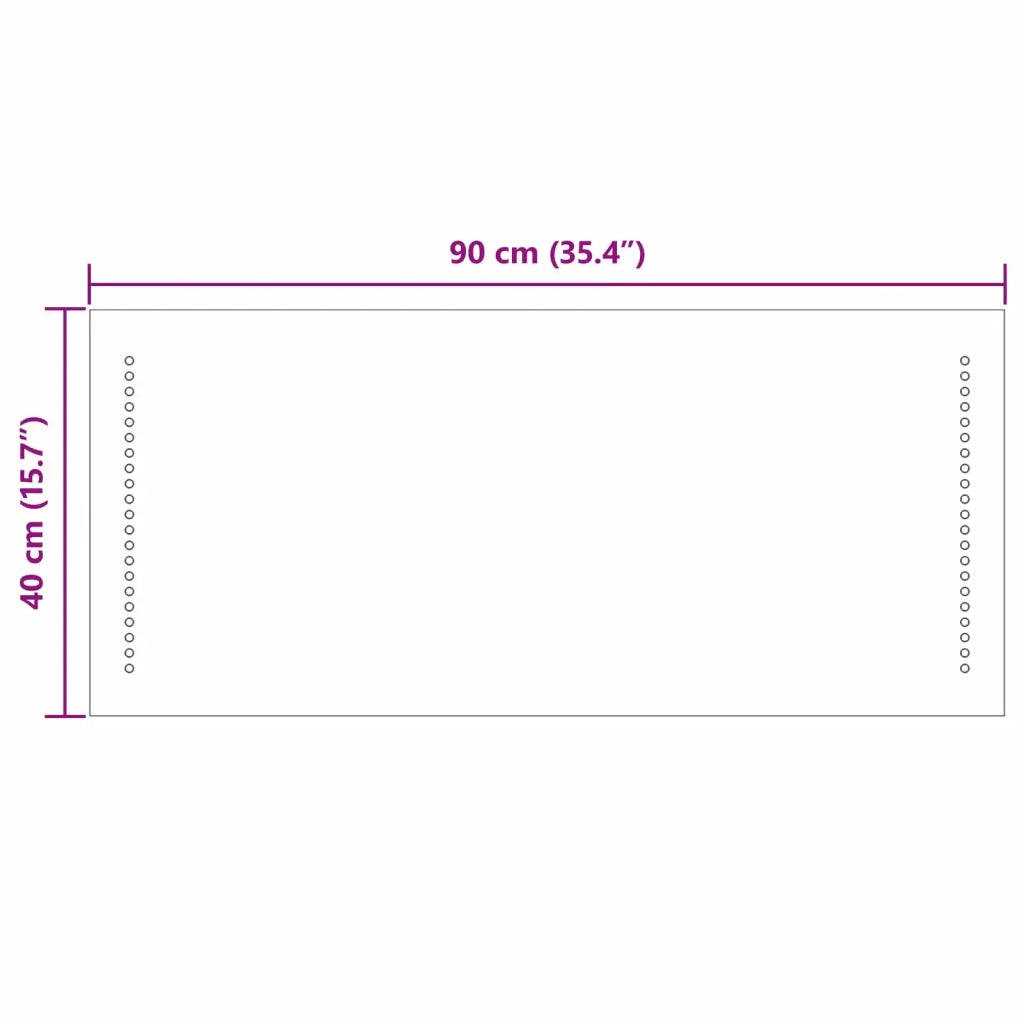 Specchio da bagno LED Trasparente 40 x 90 cm vetro temperato 42045781