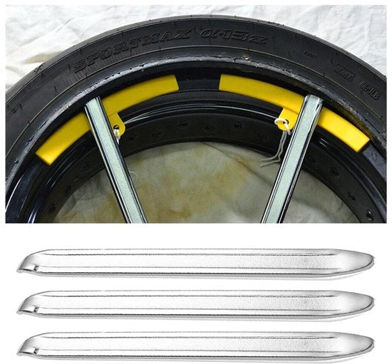 Set di montaggio per tre ruote - Strumenti di riparazione - Acciaio di carbonio - 300mm - Argento - Duraturo e resistente - Luci per pneumatici