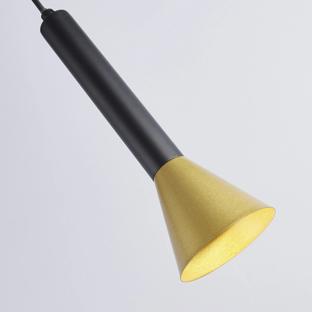 Sospensione Moderna Signal Acciaio Nero Oro 1 Luce Gu10