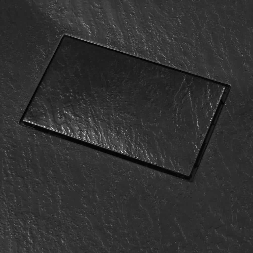 Piatto doccia rettangolare per bagno casa interno foro di scarico standard 9 cm SMC 80 x 80 cm nero 02_0003454