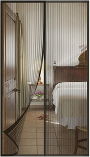 Porta finestra automatica senza forare - Anti-insetti - Porta da balcone - Porta per soggiorno e terrazza - 80x210cm - Schermo nero