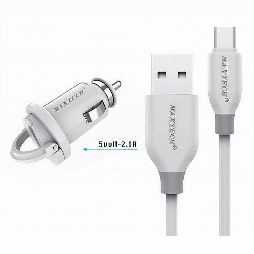 Trade Shop - Kit Caricabatterie Caricatore Da Auto + Cavo Micro Usb 1mt 10watt Maxtech Ma-s03 -
