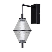 Applique moderna nera opaca vetro retinato LED 5W Italux