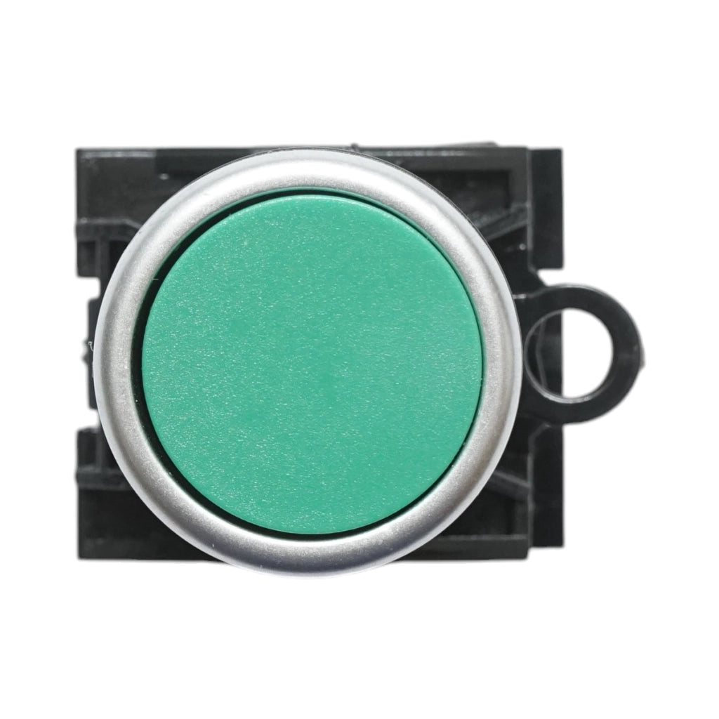 Interruttore a pulsante con ritorno 1NO+1NC verde, 10A/600V AC, 1A/250V DC LA42 Breckner Germany