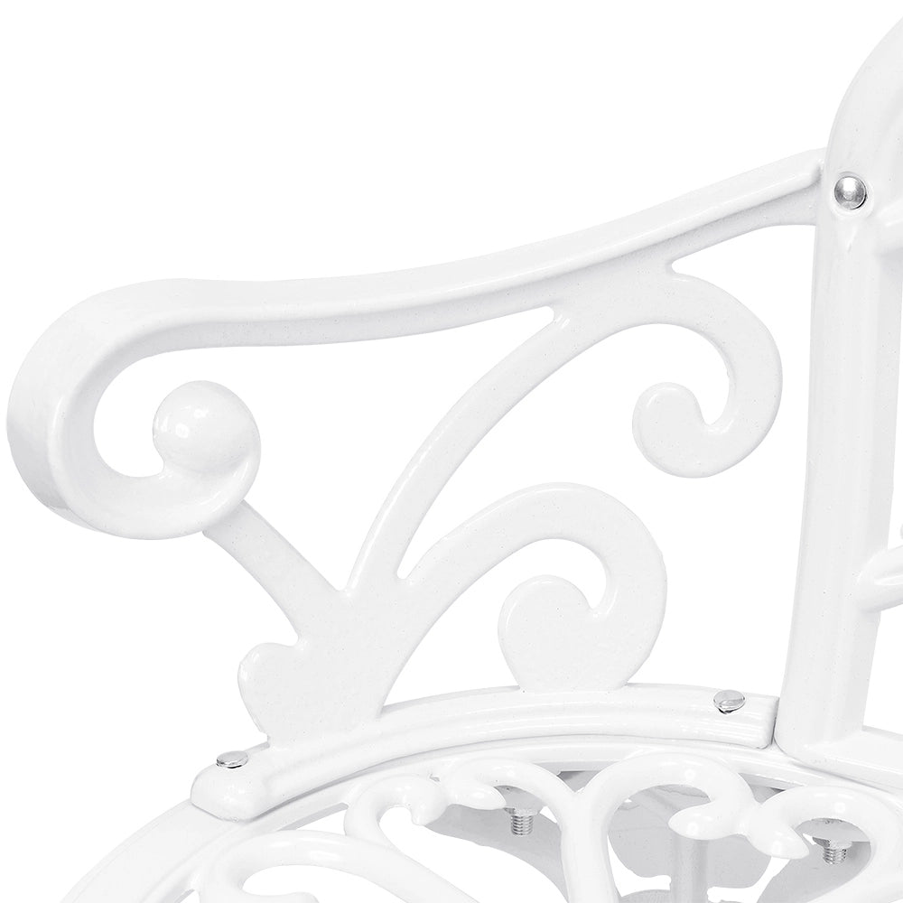 Panca da Giardino Monfalcone Panchina Decorativa con Motivi Floreali - Bianco casa.pro