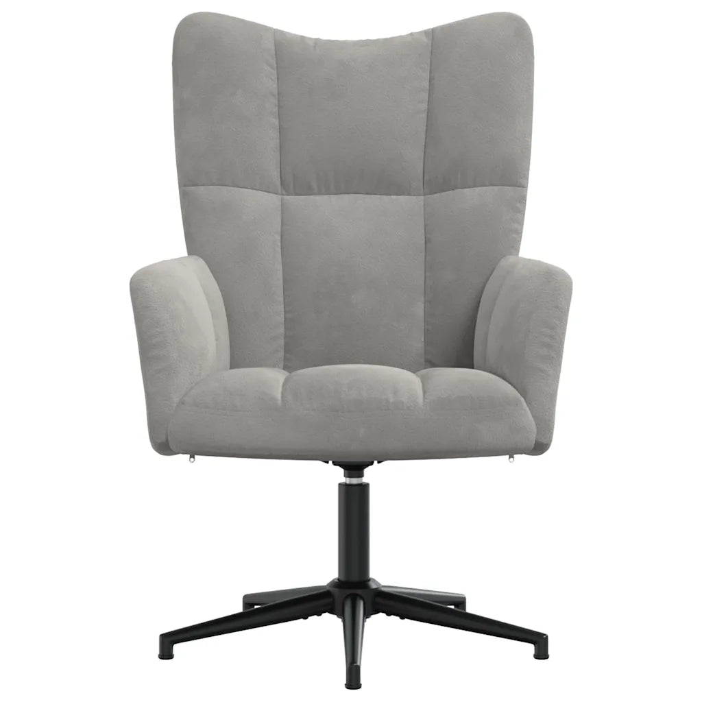 Poltrona | Sedia Relax Grigio Chiaro in Velluto