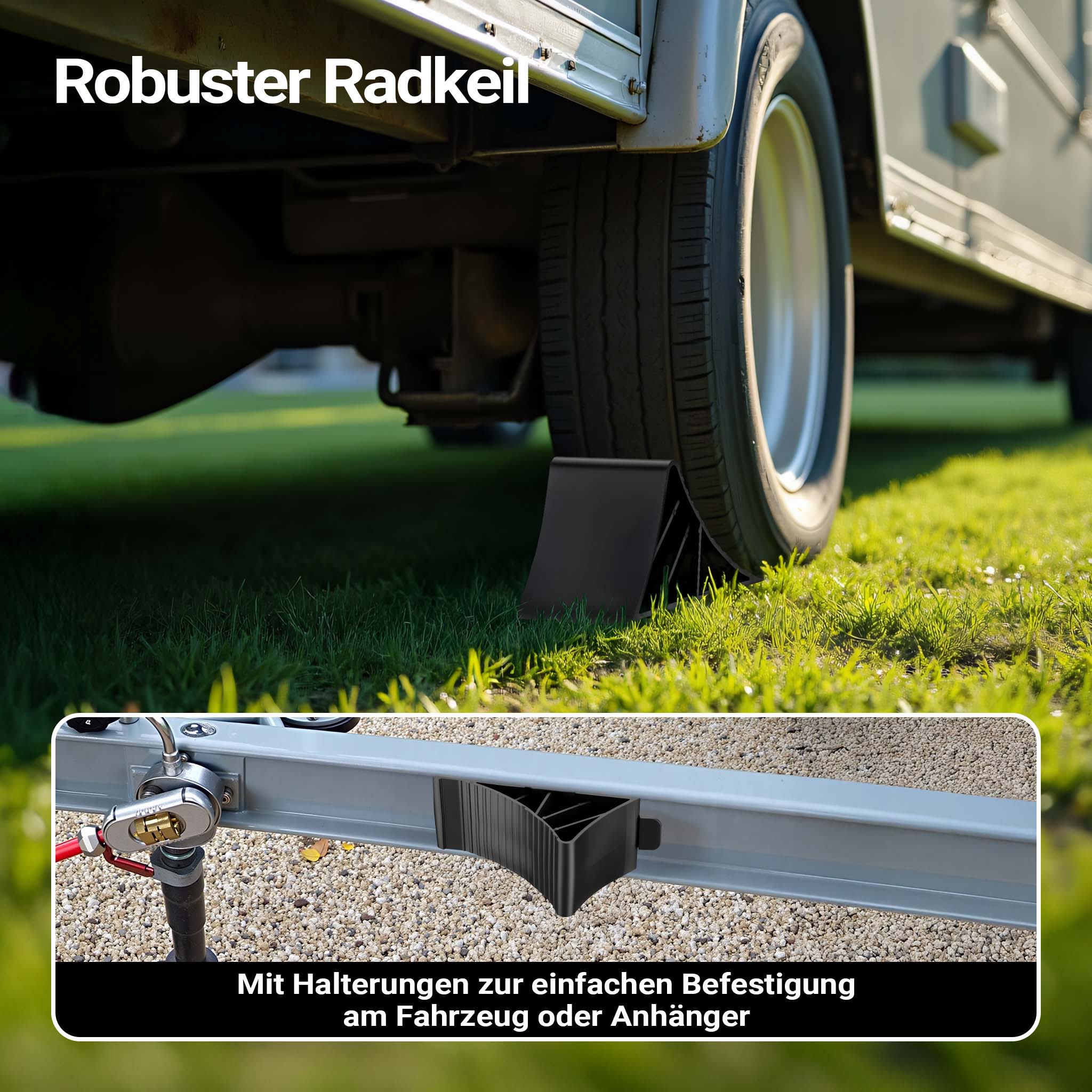 Set per rimorchio con servotimone a ruota, piedi stabilizzatori e cunei 10 pezzi max 362 kg