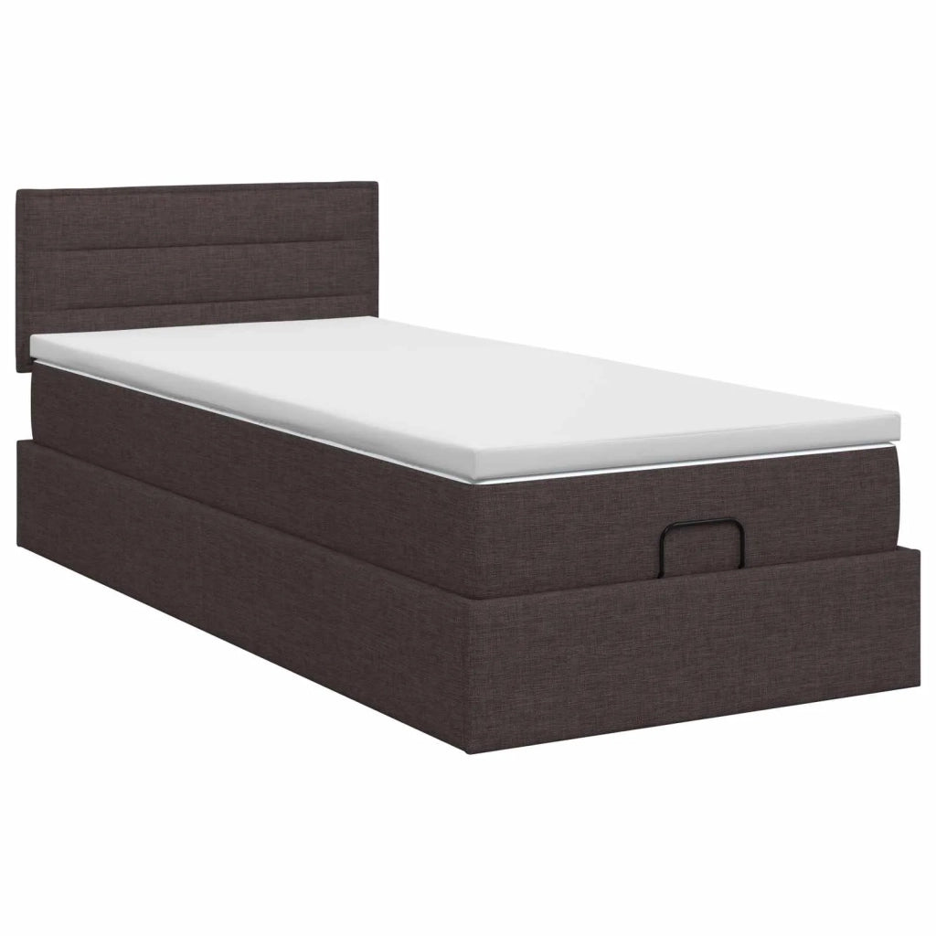 Letto ottomano con materasso Marrone Scuro 80 x 200 cm Tessuto 3456201
