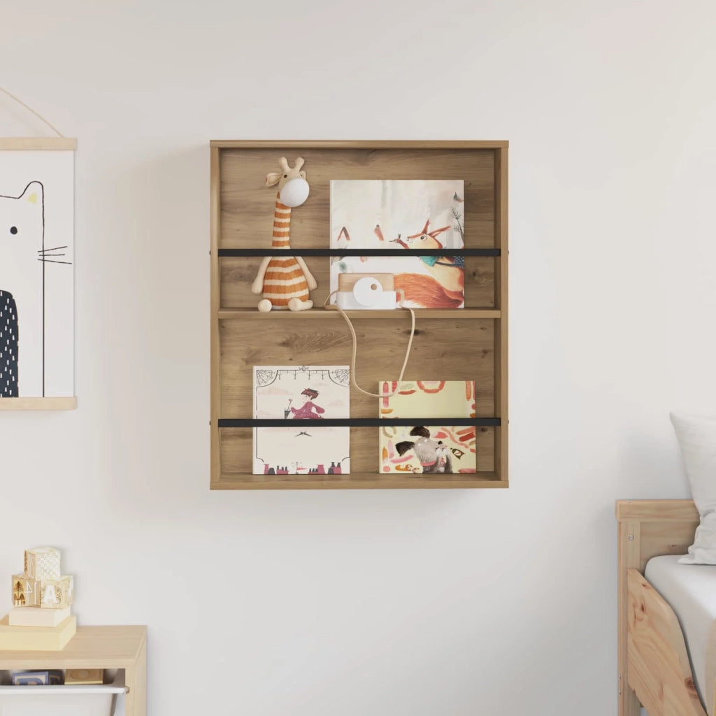 Scaffale per riviste Rovere artigianale 60 x 12 x 70 cm 890838