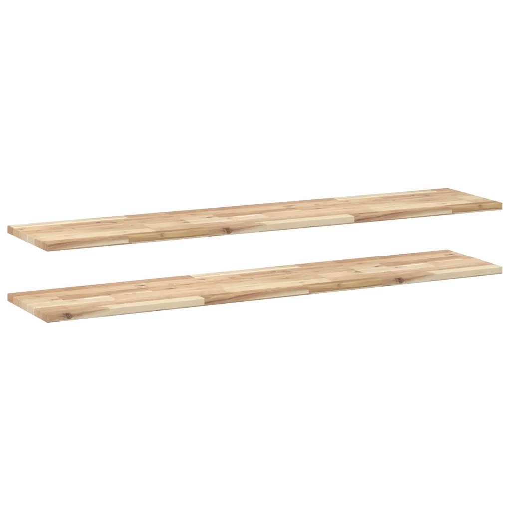 vidaXL Mensole da Parete 2 pz 120x30x2 cm Legno Acacia Non Trattato