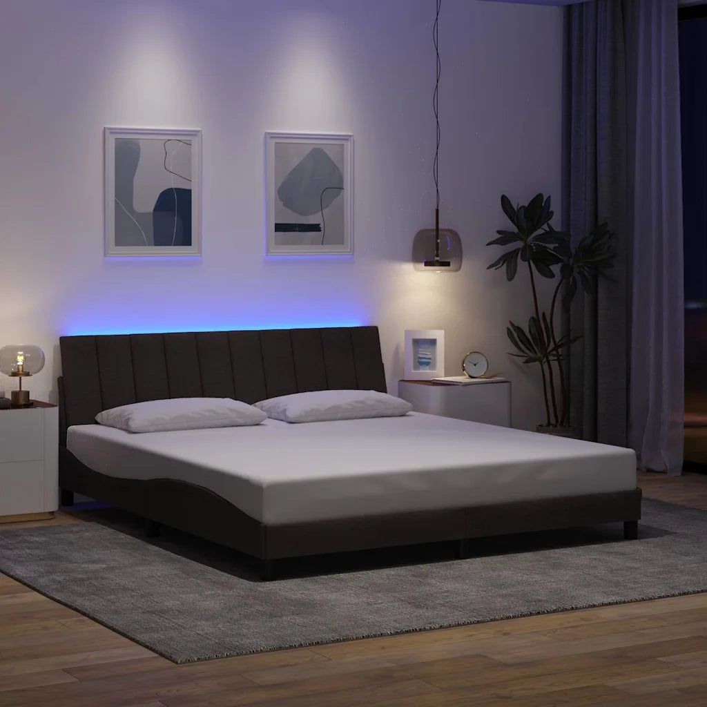 Giroletto senza Materasso Hanko Marrone Scuro 180x200 cm Tessuto 3310478