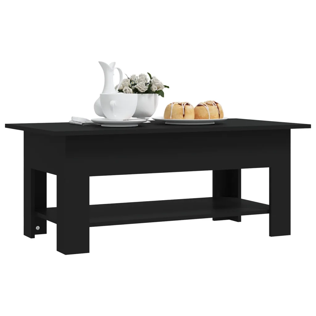 Tavolino da Salotto Nero 102x55x42 cm in Truciolato 810254