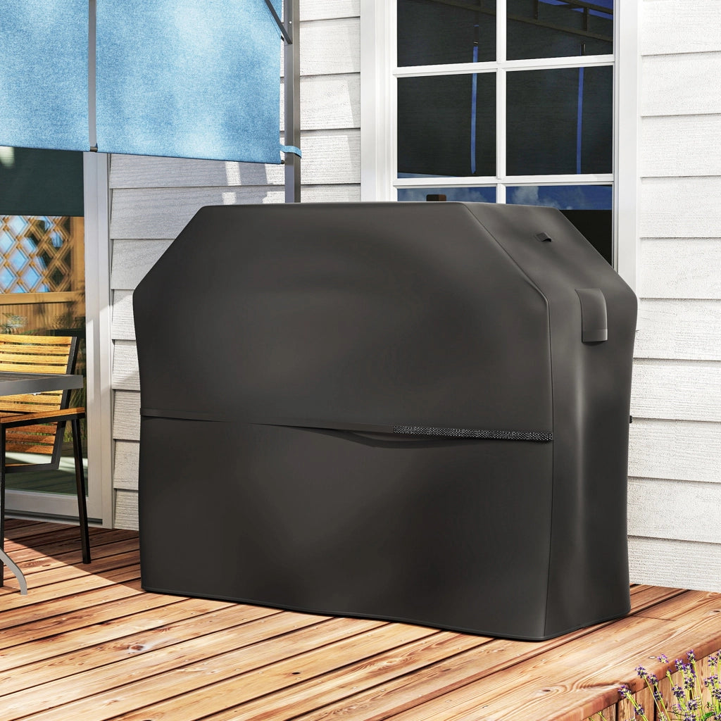 Copertura per Barbecue Impermeabile in Tessuto Oxford 600D UPF30+ e Antivento, 147x61x122 cm, Nero