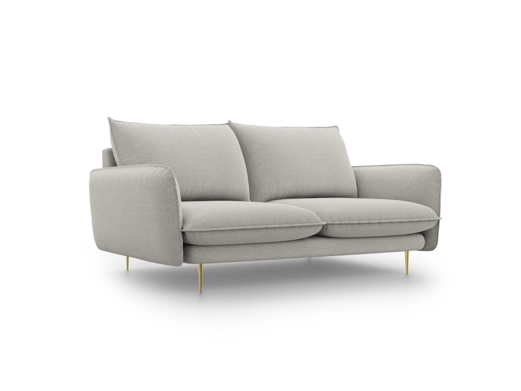 Cosmopolitan Design - Divano "Vienna" 2 posti in tessuto strutturato grigio chiaro 
