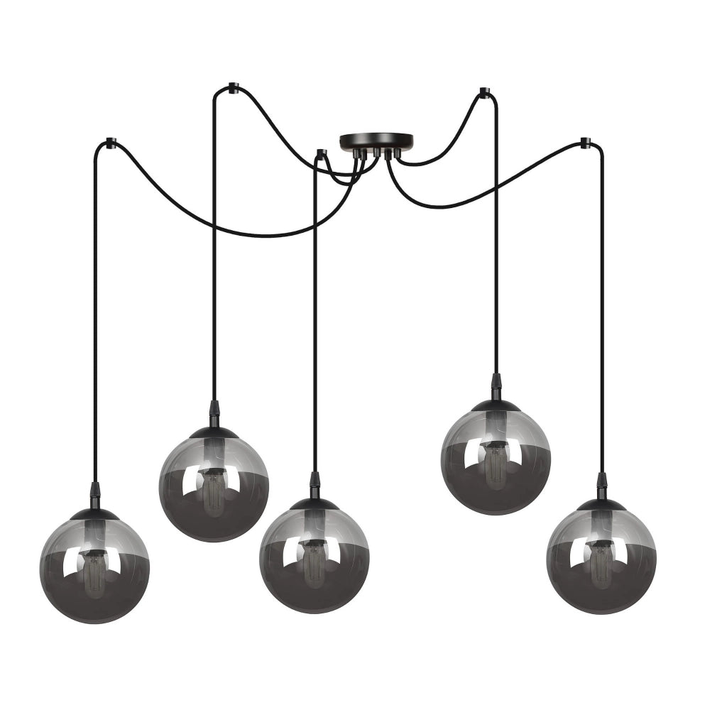 Lampadario Emibig GIGI 5, 5xE14 nero grafite dimmer
