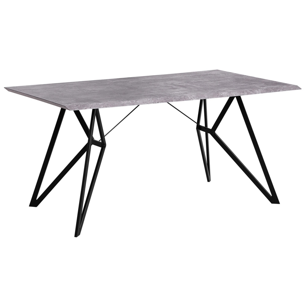 Tavolo da pranzo effetto cemento 160 x 90 cm gambe in metallo Nero cucina industriale