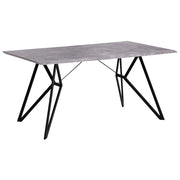 Tavolo da pranzo effetto cemento 160 x 90 cm gambe in metallo Nero cucina industriale