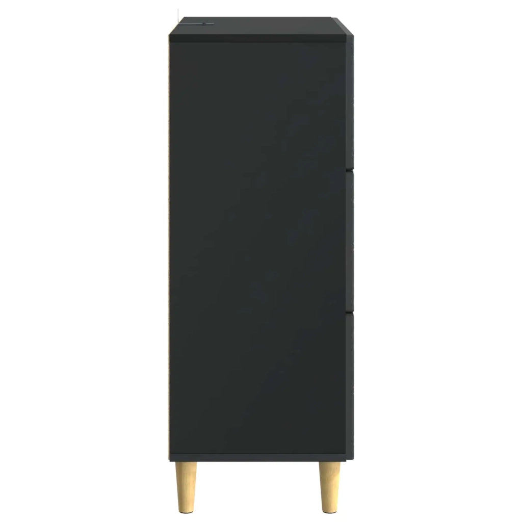 Mobile con Cassetti Nero 33 x 34,5 x 90 cm Legno ingegnerizzato 895076