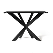 Consolle Exsodus Zeus 110x35x85 cm in ferro verniciato nero Design moderno geometrico traforato Mobile da ingresso o soggiorno Made in Italy