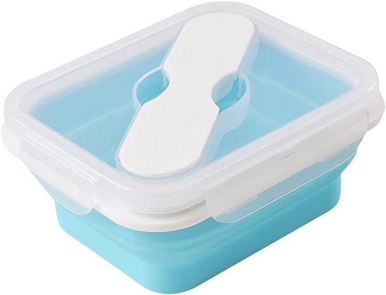 Lunchbox in silicone con cucchiaio e forchetta - Bento box pieghevole - 600ml