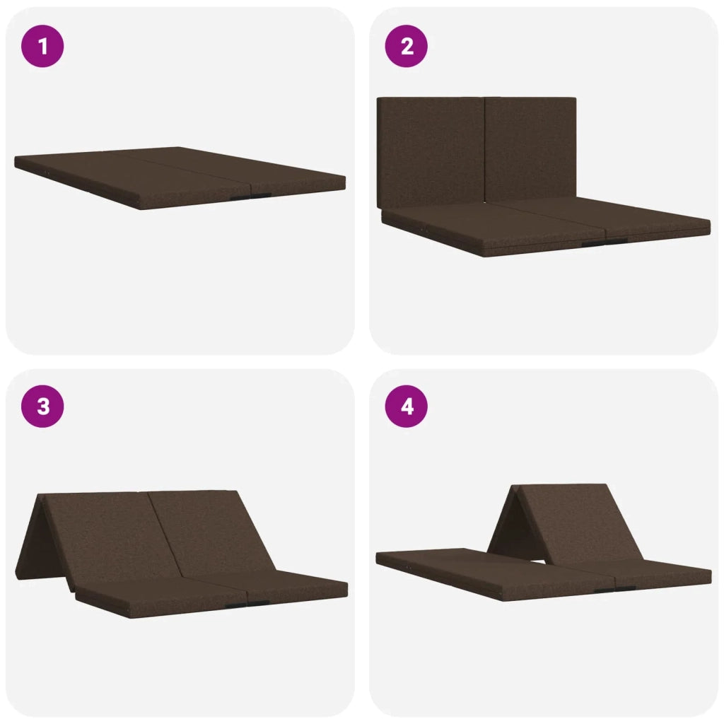 Divano Letto Pieghevole 140 x 67 x 45 cm Tortora