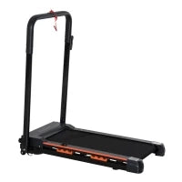 Tapis Roulant Elettrico Pieghevole Salvaspazio con Telecomando e Chiave di Sicurezza, 1-6 km/h, Potenza 0.5HP, 105x56x108.5cm