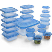 Trade Shop - Set 21pz Contenitori Con Coperchi Per Alimenti In Plastica Trasparenti Impilabili Microonde -