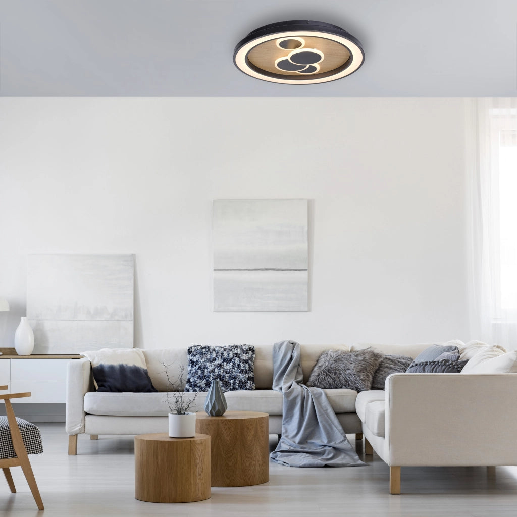 Plafoniera 60cm legno/nero LED 63W Eliza Paul Neuhaus