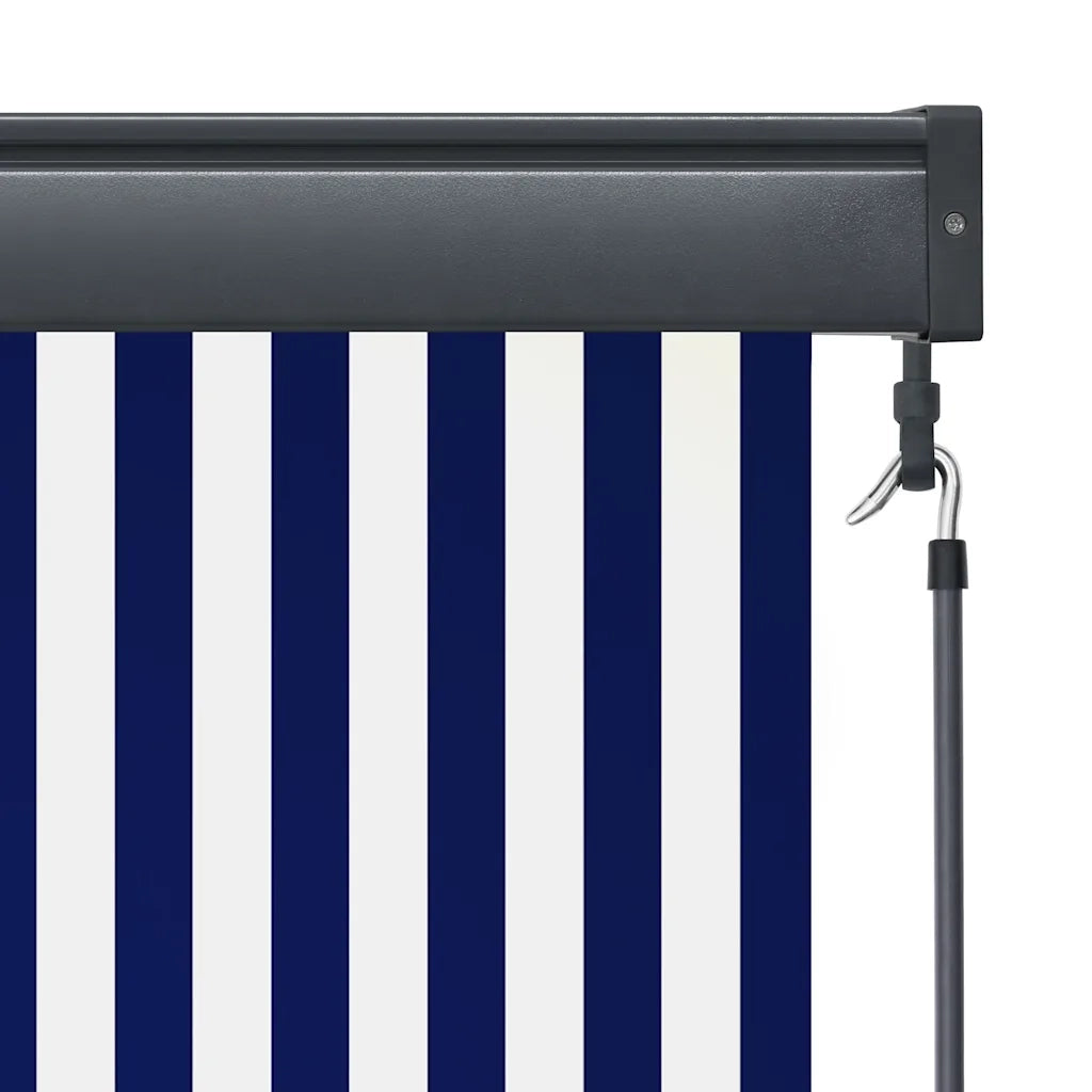 Tenda a Rullo per Esterni-Tenda da sole avvolgibile 120x250 cm Blu e Bianca