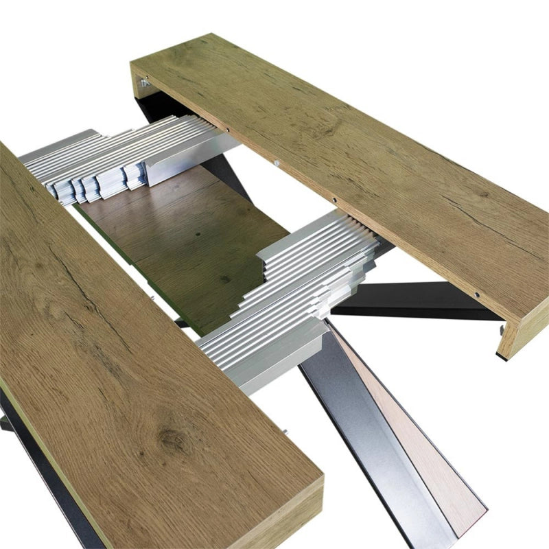 Consolle allungabile 90x40/300 cm Diago Premium telaio Antracite - Quercia Natura