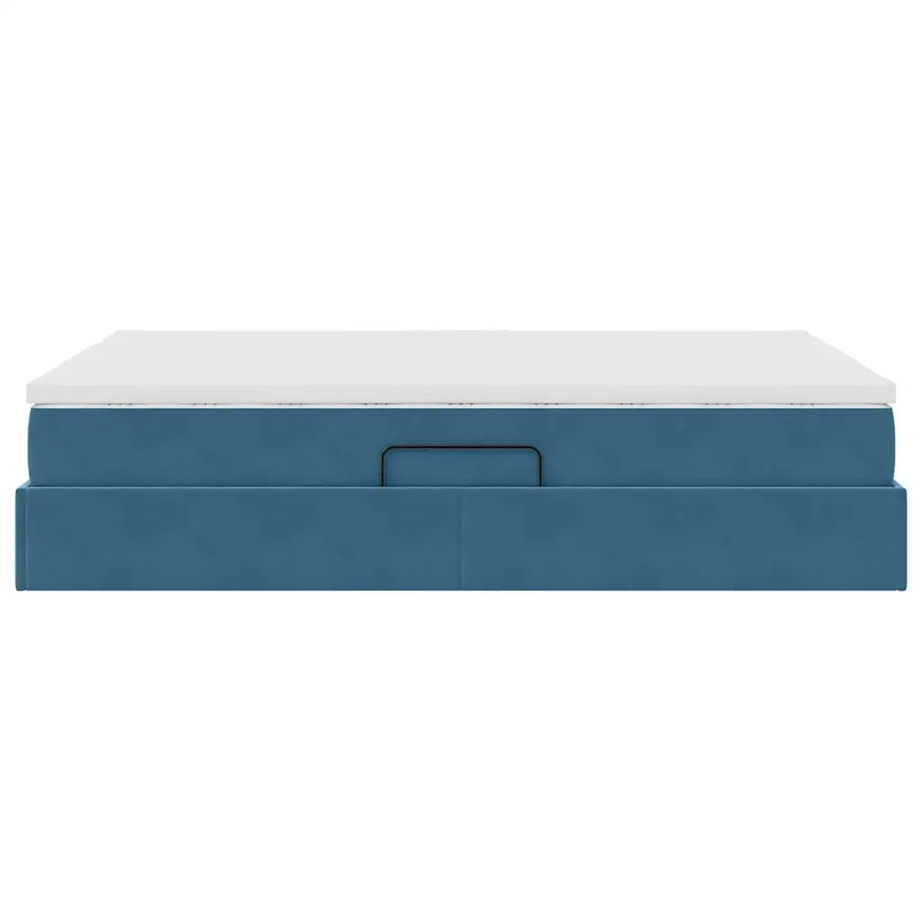 Letto con contenitore e materasso Blu Scuro 140 x 190 cm 3370303