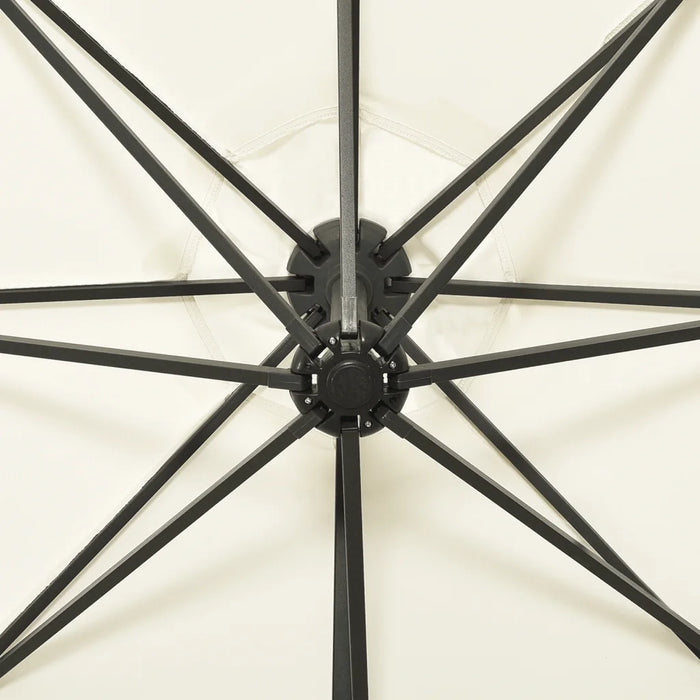 Ombrellone a Sbalzo con Palo e Luci a LED Sabbia 300 cm 312336