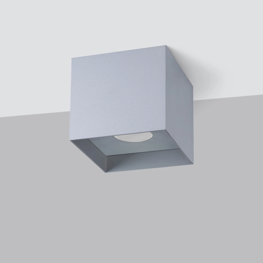 Faretto soffitto quadrato grigio 10cm GU10 10W Pure Lume