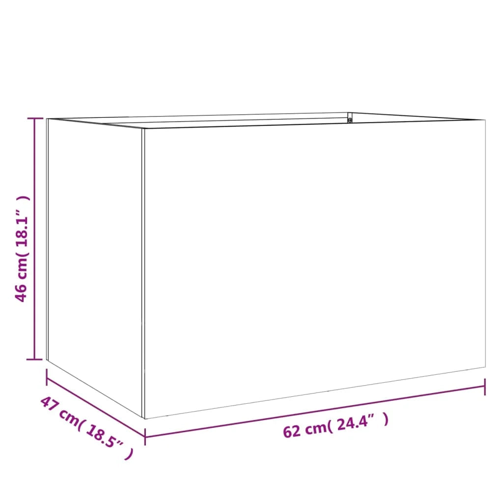 Fioriera rialzata per piante fiori terrazza giardino 62 x 47 x 46 cm acciaio nero 02_0037758