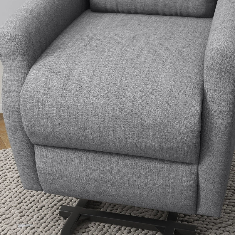 Poltrona Relax Elettrica con Alzapersona, Reclinazione 135°, Portata 200 kg, Grigia