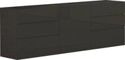 Credenza 1 Anta + 6 Cassetti 170x40x73 cm Metis Antracite Lucido