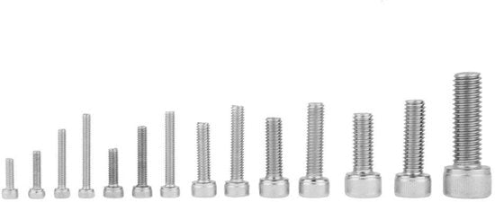 Set di viti a testa esagonale in acciaio inossidabile 304 - 135 pezzi da M2,5 a M8