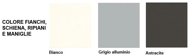 Libreria da ufficio con ante in vetro o melaminico a scelta, in vari colori cm. 80x40x198,8h