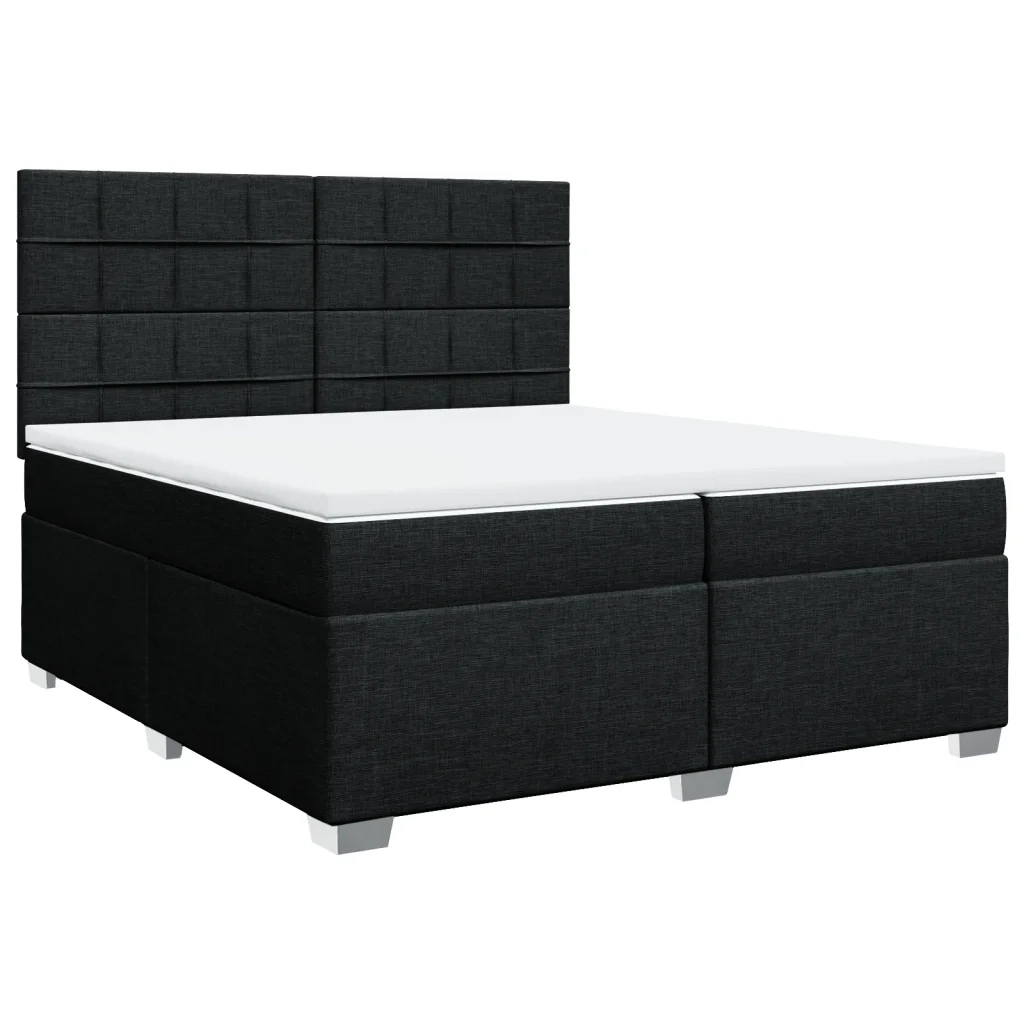 Giroletto a Molle con Materasso Nero 200x200 cm in Tessuto 3292897